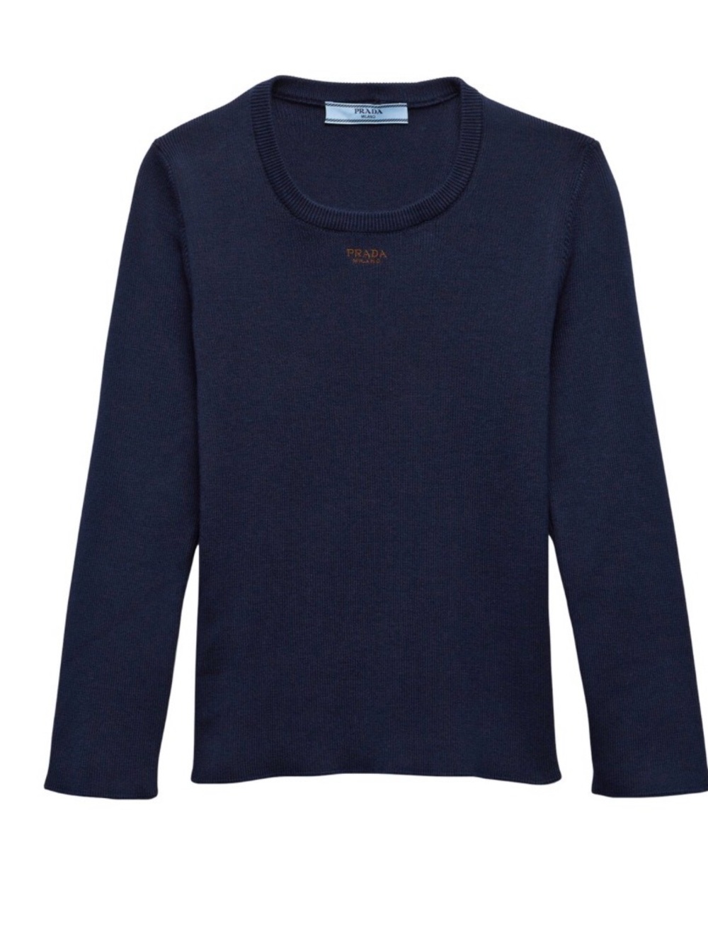 Prada Women’s Navy Crewneck Sweater with Logo